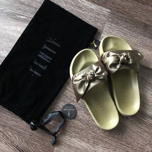 FENTY Puma Olive Bow Slides